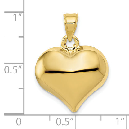 10K Yellow Gold 10K Polished 3-D Heart Pendant