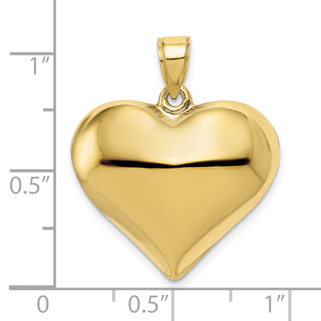 10K Yellow Gold 10K Polished 3-D Heart Pendant