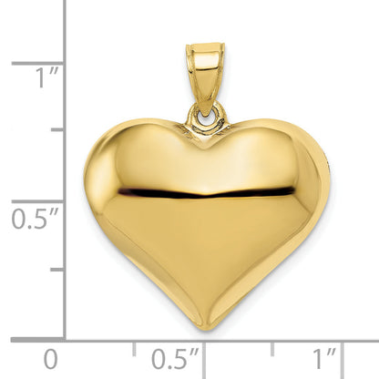 10K Yellow Gold 10K Polished 3-D Heart Pendant