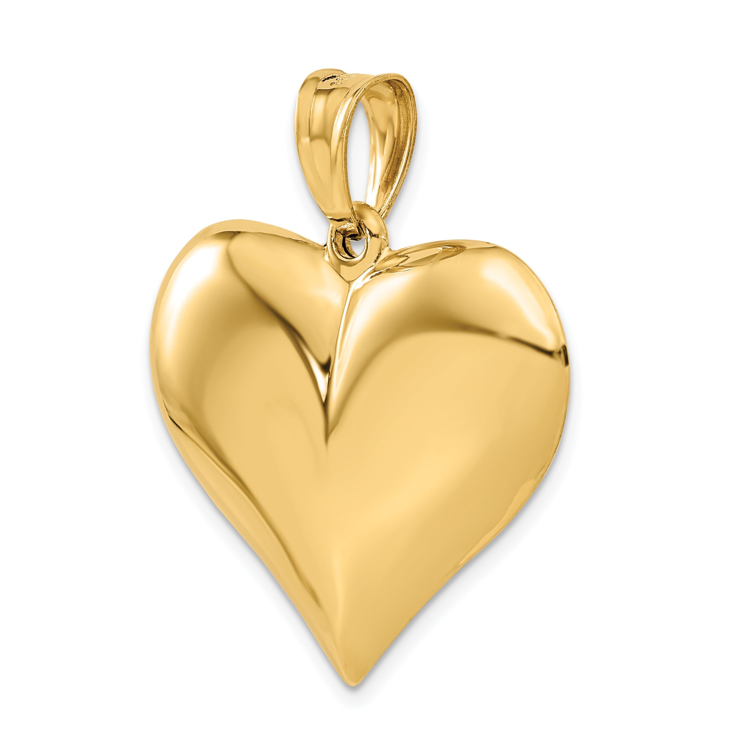 10K Yellow Gold 10K Polished 3-D Heart Pendant