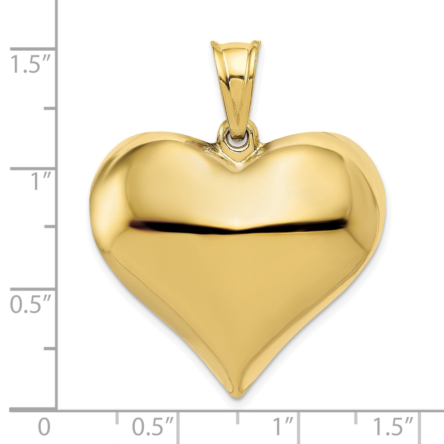 10K Yellow Gold 10K Polished 3-D Heart Pendant