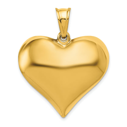 10K Yellow Gold 10K Polished 3-D Heart Pendant
