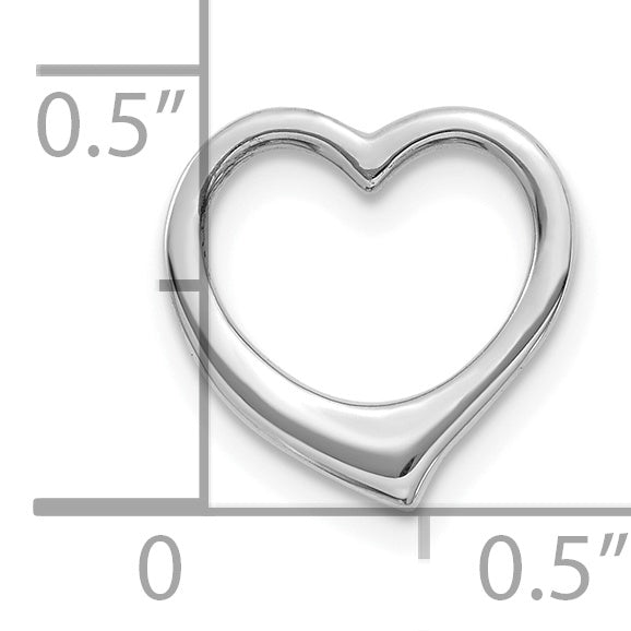 10K White Gold 10K Polished Heart Chain Slide