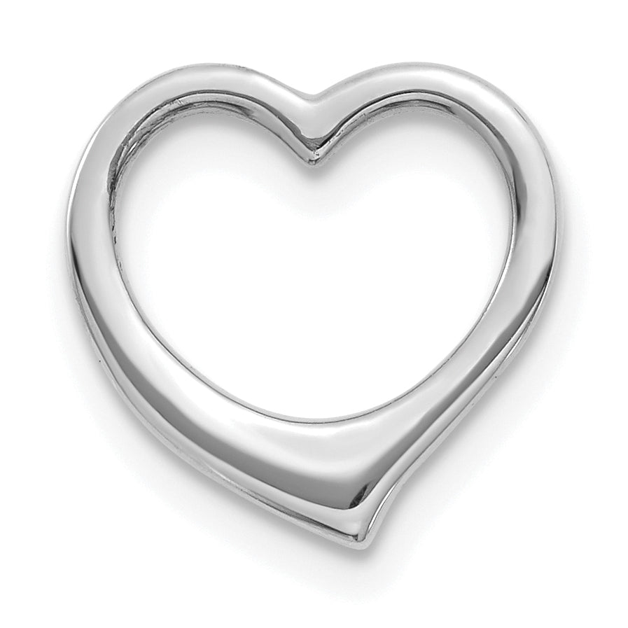 10K White Gold 10K Polished Heart Chain Slide