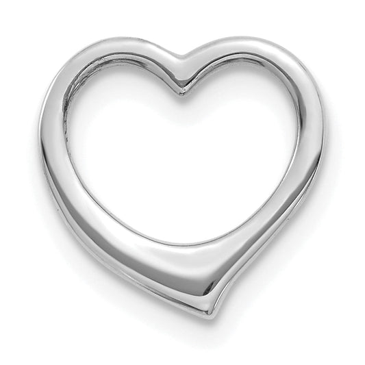 10K White Gold 10K Polished Heart Chain Slide