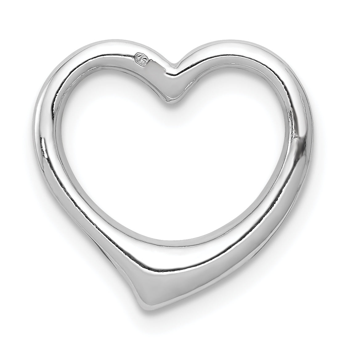 10K White Gold 10K Polished Heart Chain Slide