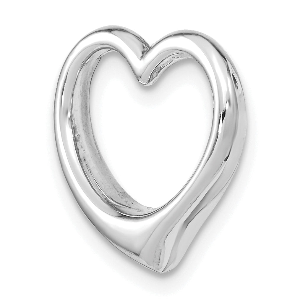 10K White Gold 10K Polished Heart Chain Slide
