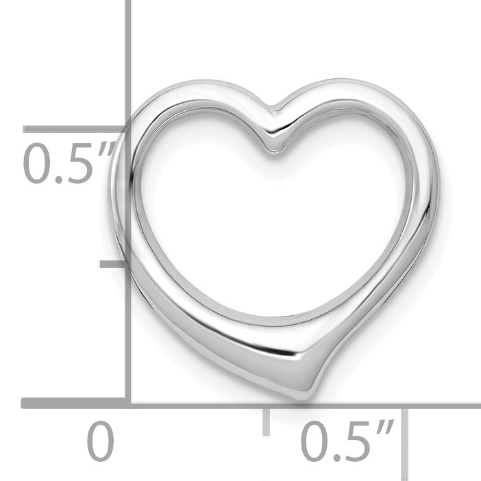 10K White Gold 10K Polished Heart Chain Slide