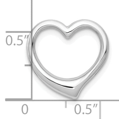 10K White Gold 10K Polished Heart Chain Slide