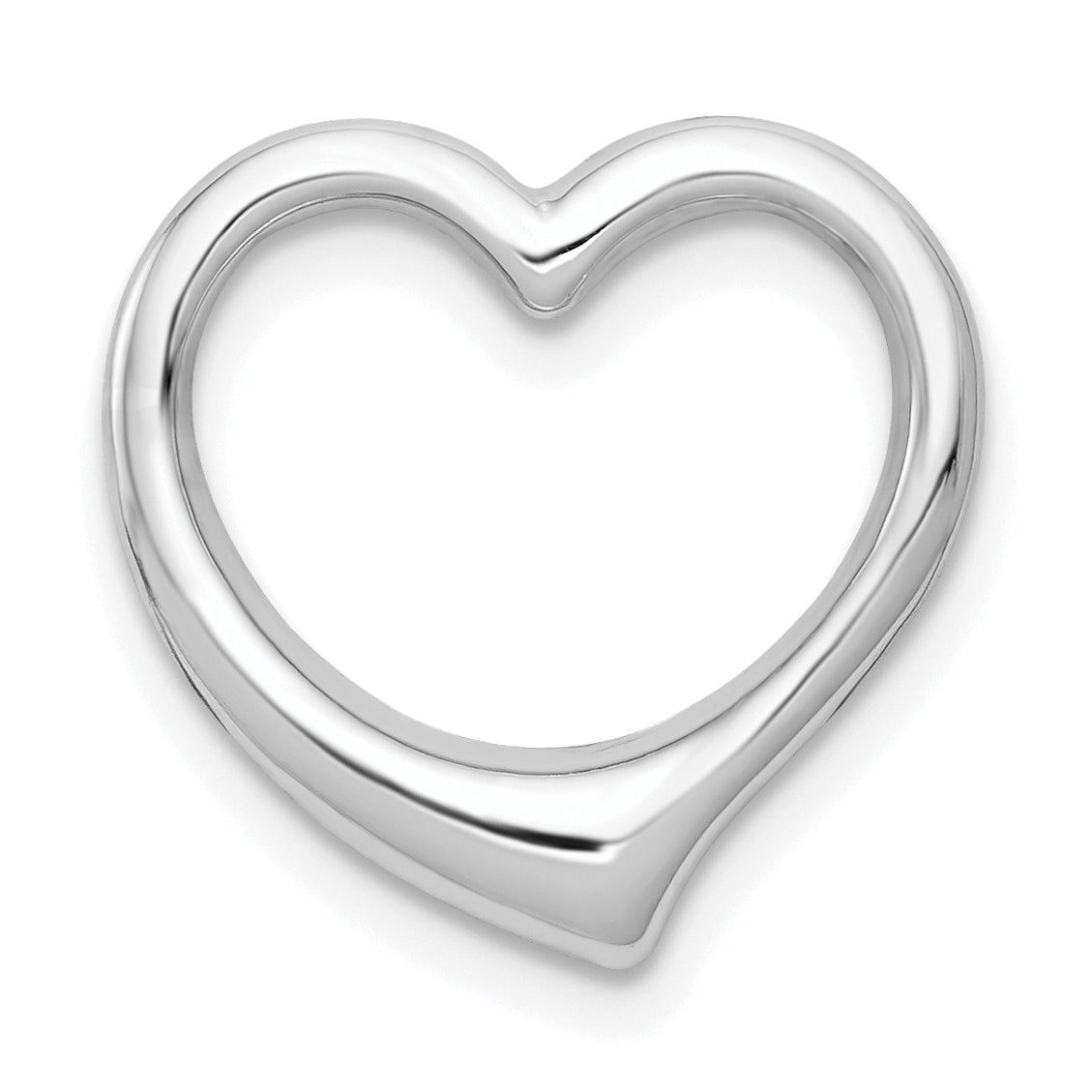10K White Gold 10K Polished Heart Chain Slide