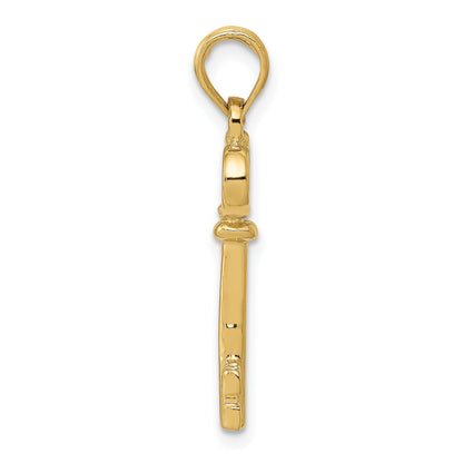 10K Yellow Gold 10K Polished 3-D Key Charm