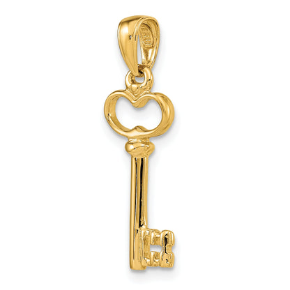 10K Yellow Gold 10K Polished 3-D Key Charm