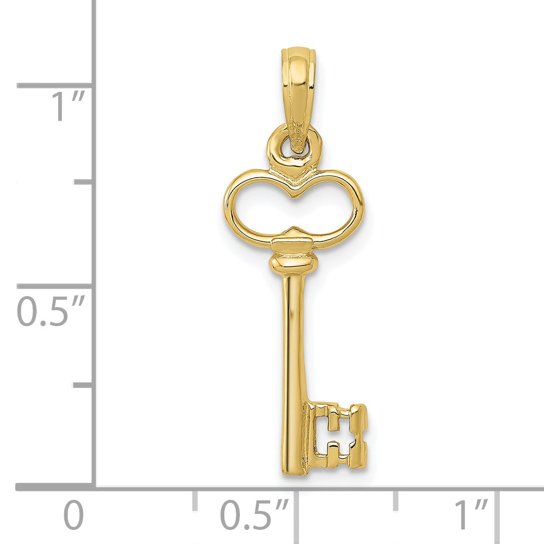 10K Yellow Gold 10K Polished 3-D Key Charm