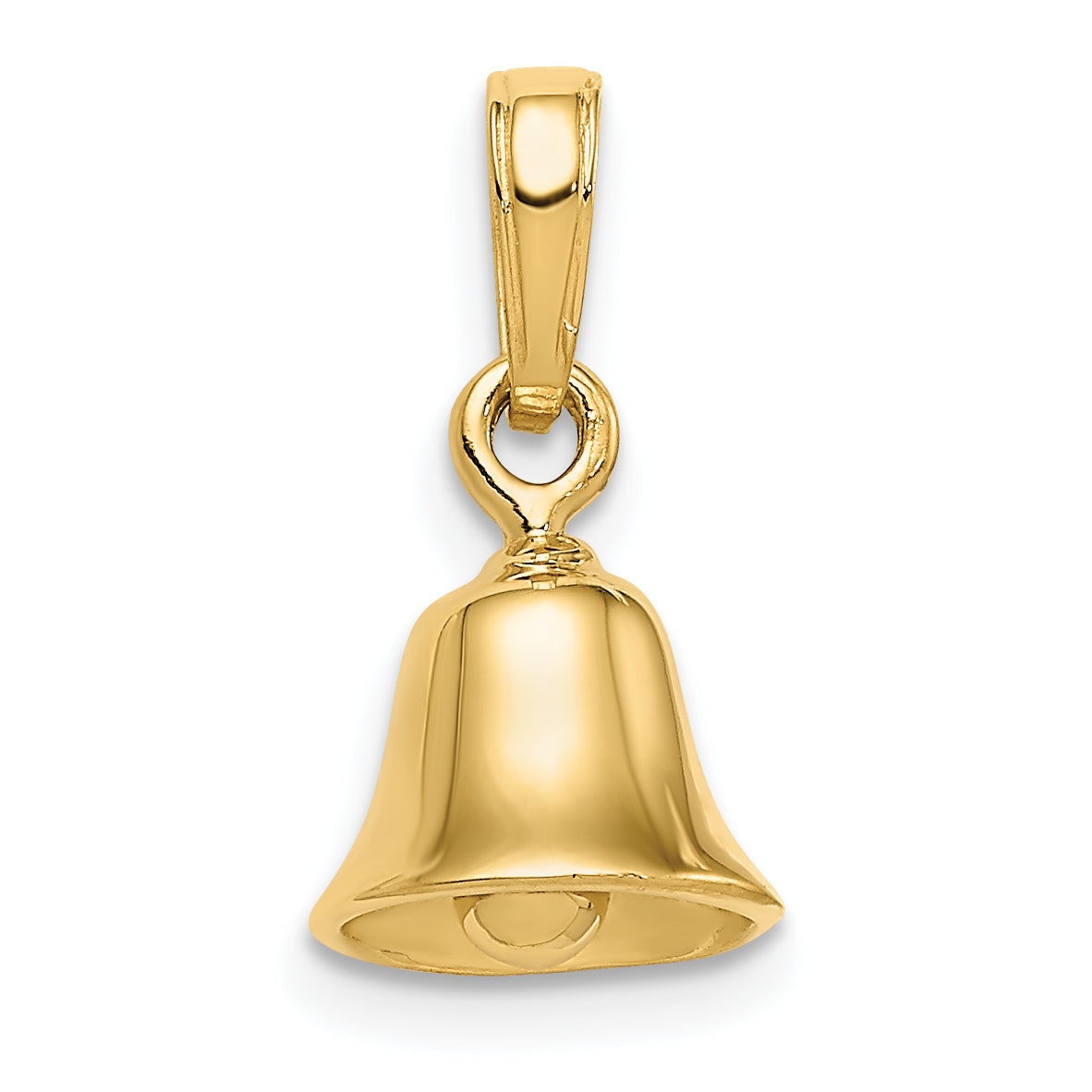 10K Yellow Gold 10K 3-D Moveable Bell Pendant