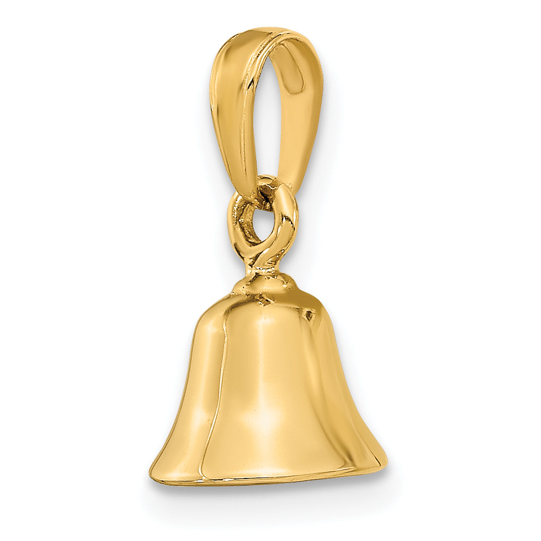 10K Yellow Gold 10K 3-D Moveable Bell Pendant