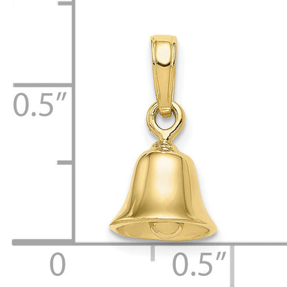 10K Yellow Gold 10K 3-D Moveable Bell Pendant