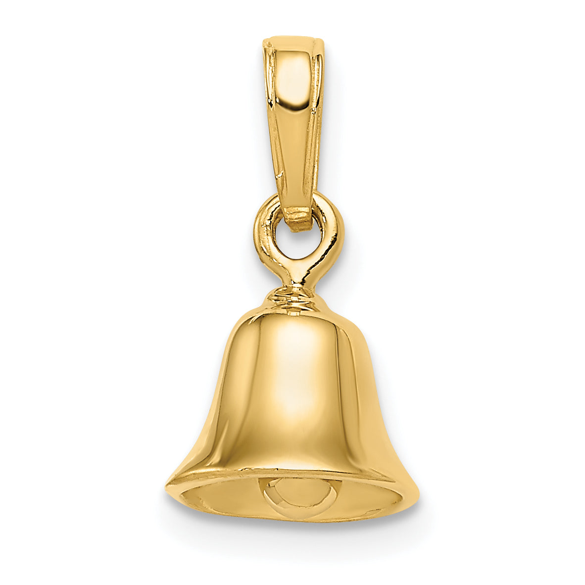 10K Yellow Gold 10K 3-D Moveable Bell Pendant