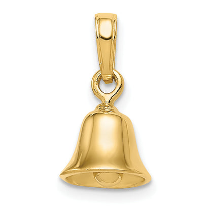 10K Yellow Gold 10K 3-D Moveable Bell Pendant