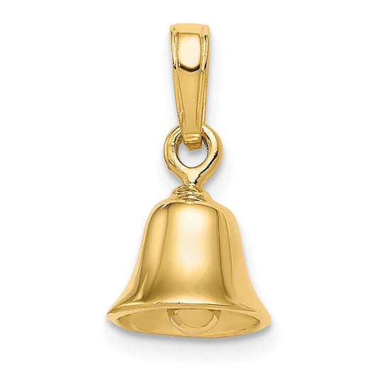 10K Yellow Gold 10K 3-D Moveable Bell Pendant