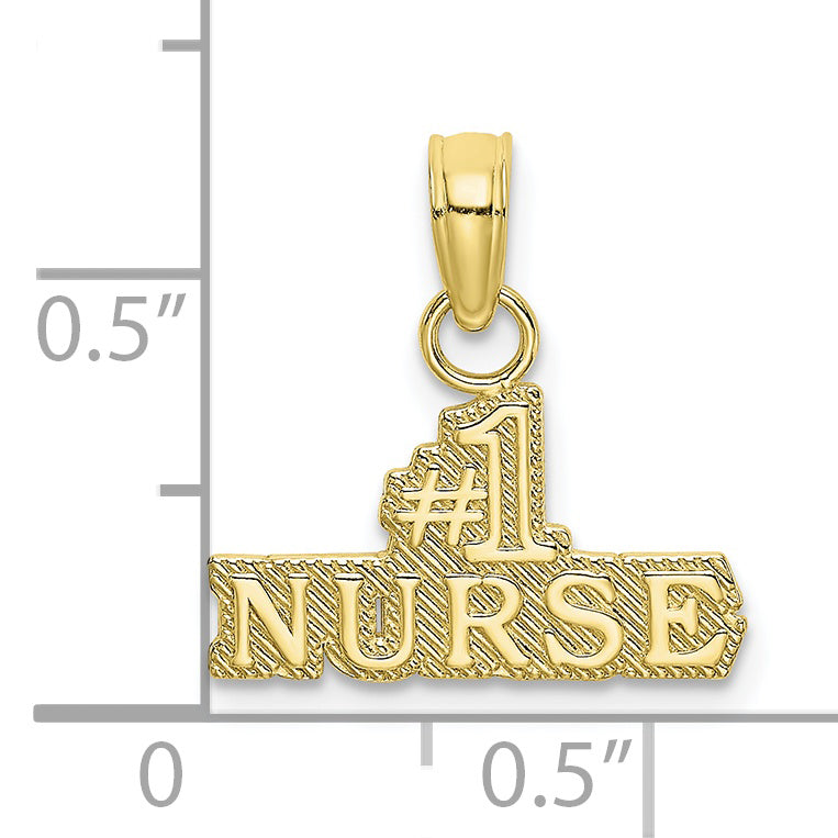 10K Yellow Gold 10K #1 Nurse Pendant