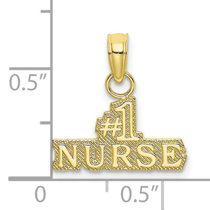 10K Yellow Gold 10K #1 Nurse Pendant