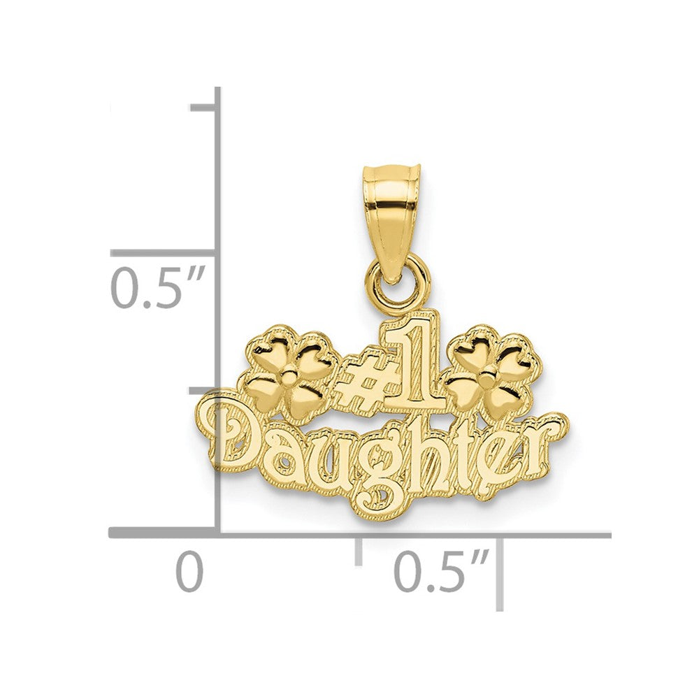 10K Yellow Gold #1 Daughter With Flowers Charm