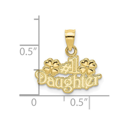 10K Yellow Gold #1 Daughter With Flowers Charm