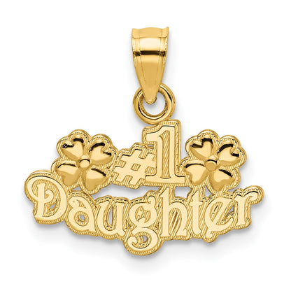 10K Yellow Gold #1 Daughter With Flowers Charm