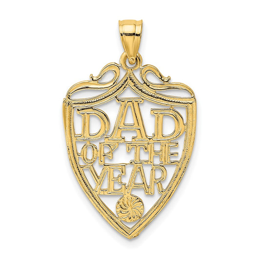 10K Yellow Gold 10K Dad Of The Year Plaque Pendant