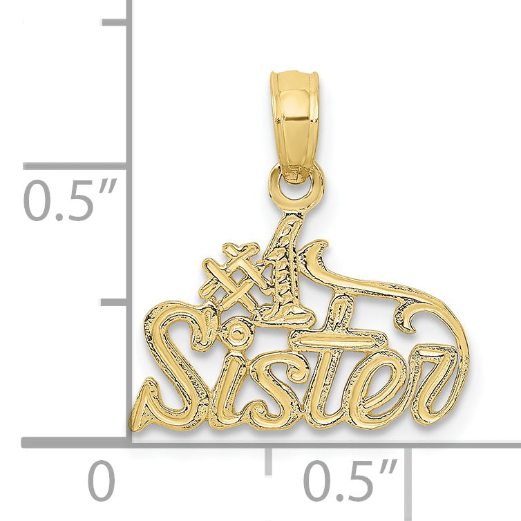 10K Yellow Gold #1 Sister Pendant