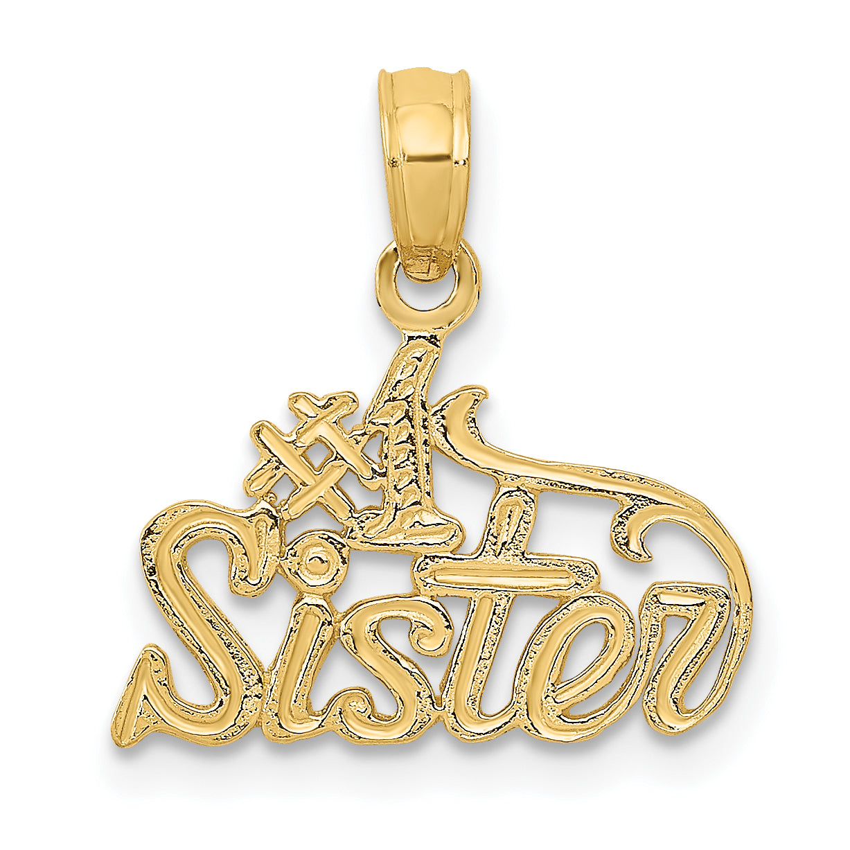 10K Yellow Gold #1 Sister Pendant