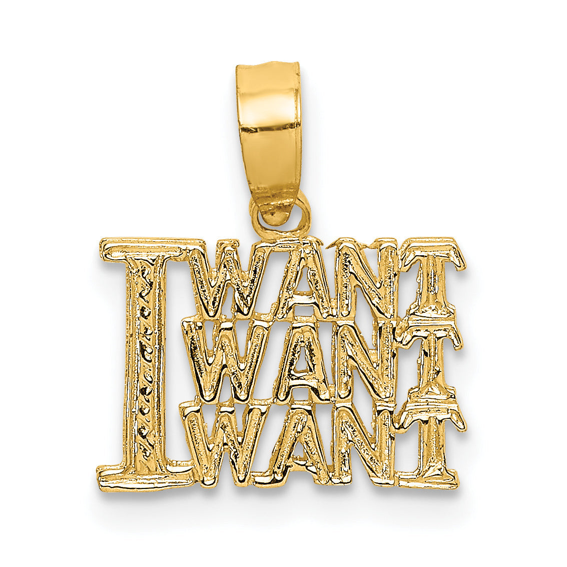 10K Yellow Gold 10K I Want Charm