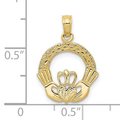10K Yellow Gold Claddagh Charm