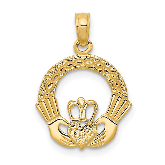 10K Yellow Gold Claddagh Charm