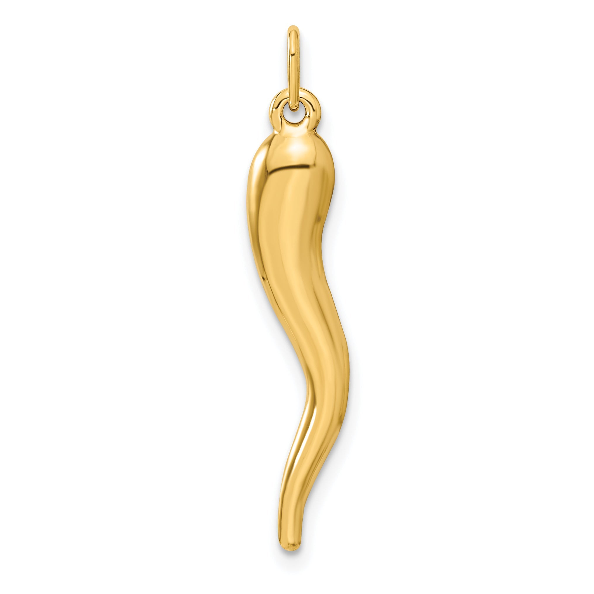 10K Yellow Gold Italian Horn Charm