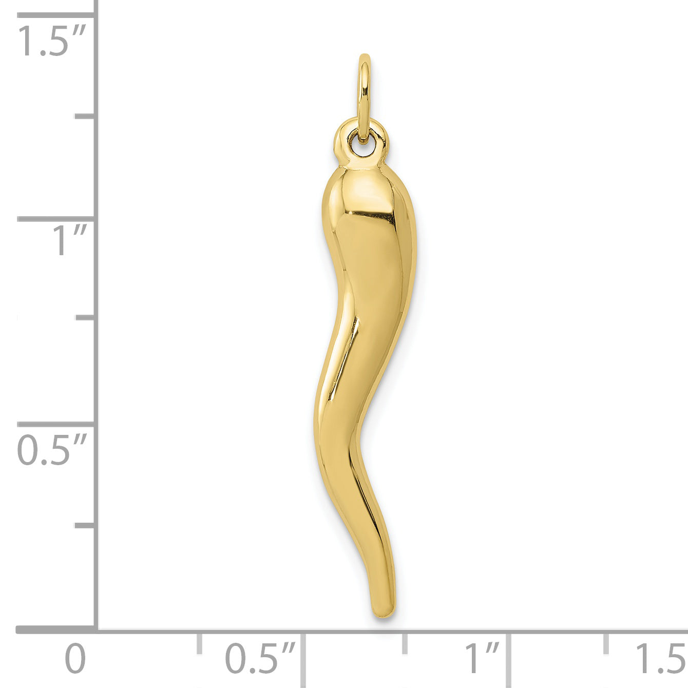 10K Yellow Gold Italian Horn Charm