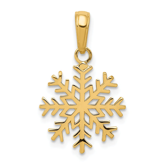 10K Yellow Gold Snowflake Pendant