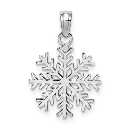 10K White Gold Snowflake Pendant