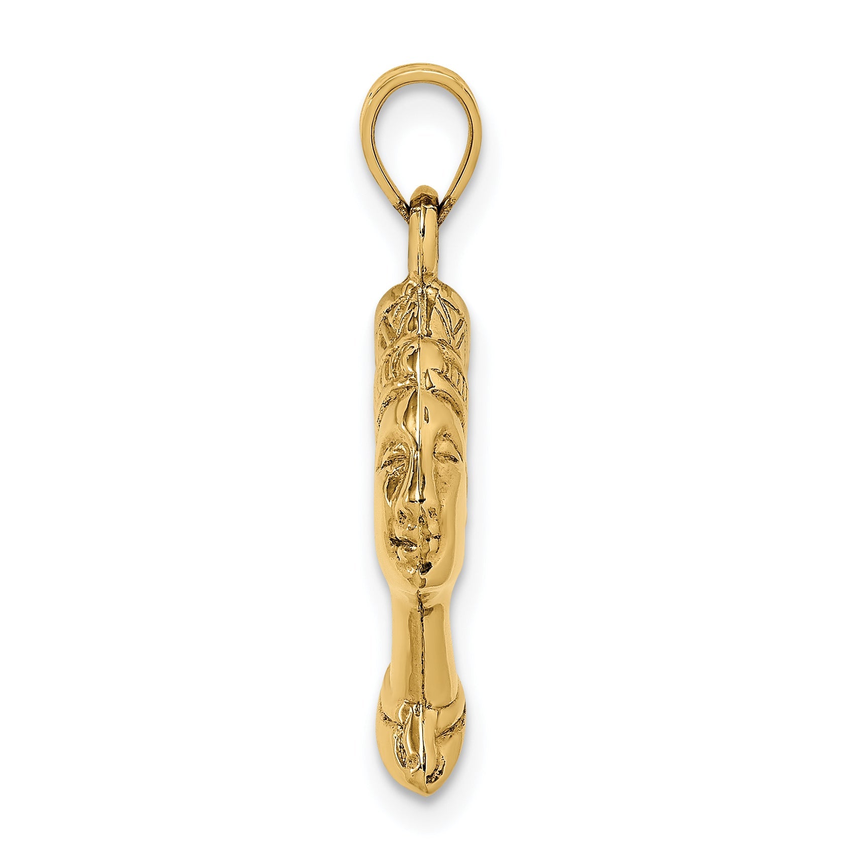 10K Yellow Gold 3-D Nefertiti Pendant