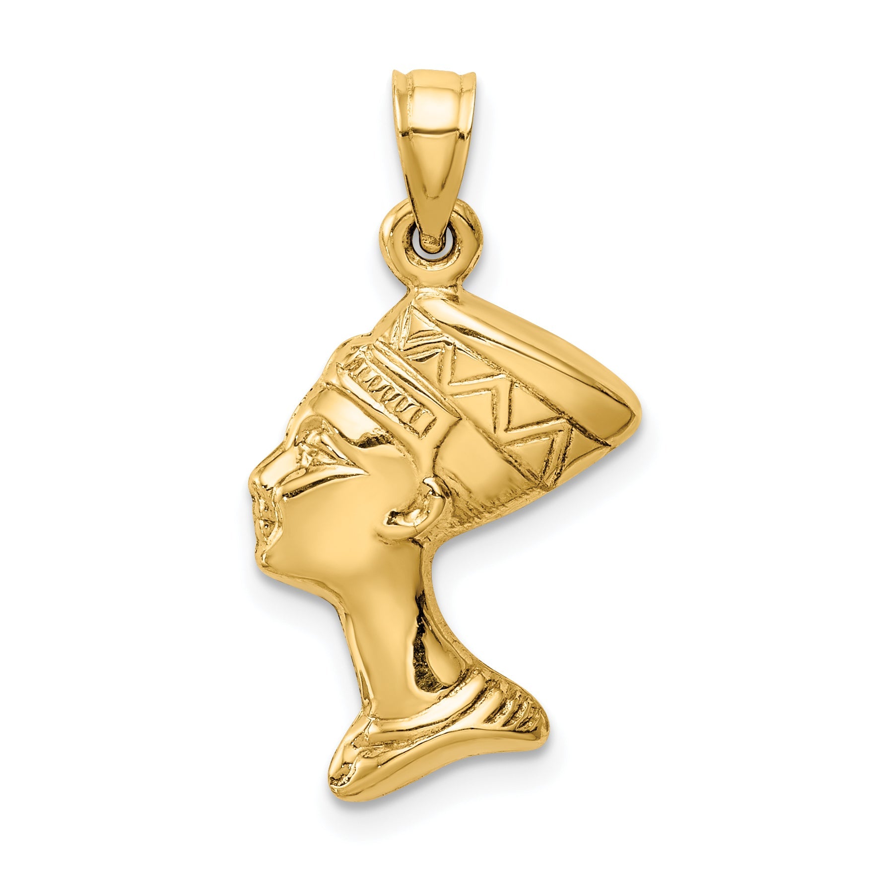 10K Yellow Gold 3-D Nefertiti Pendant