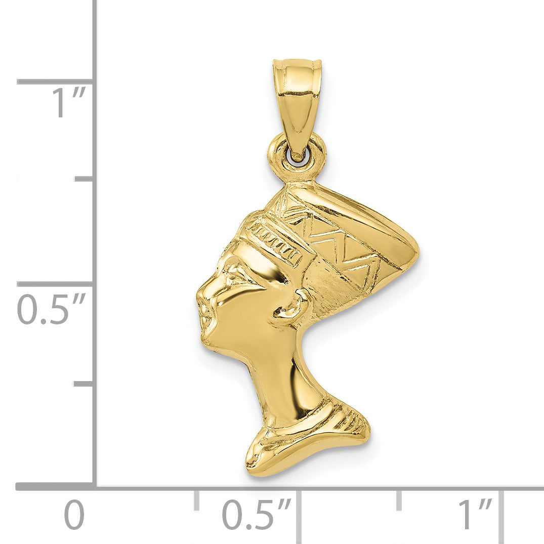 10K Yellow Gold 3-D Nefertiti Pendant