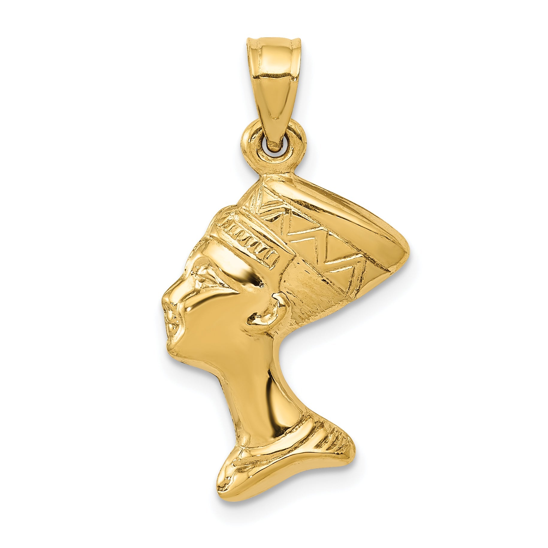 10K Yellow Gold 3-D Nefertiti Pendant