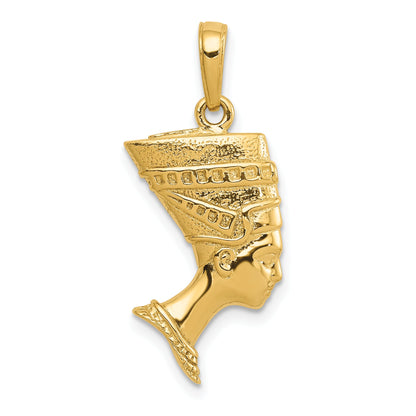 10K Yellow Gold 3-D Nefertiti Pendant