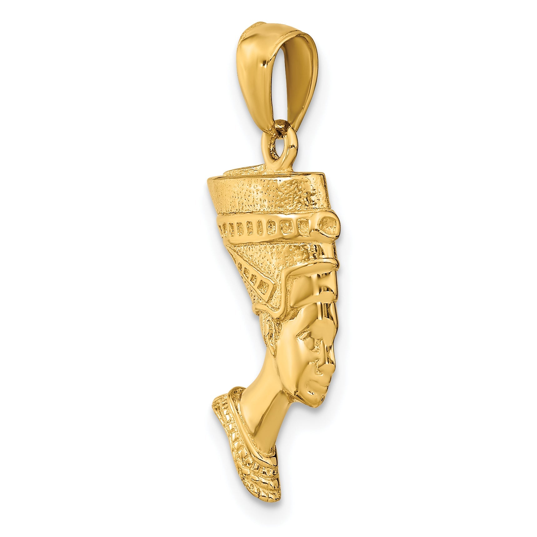 10K Yellow Gold 3-D Nefertiti Pendant