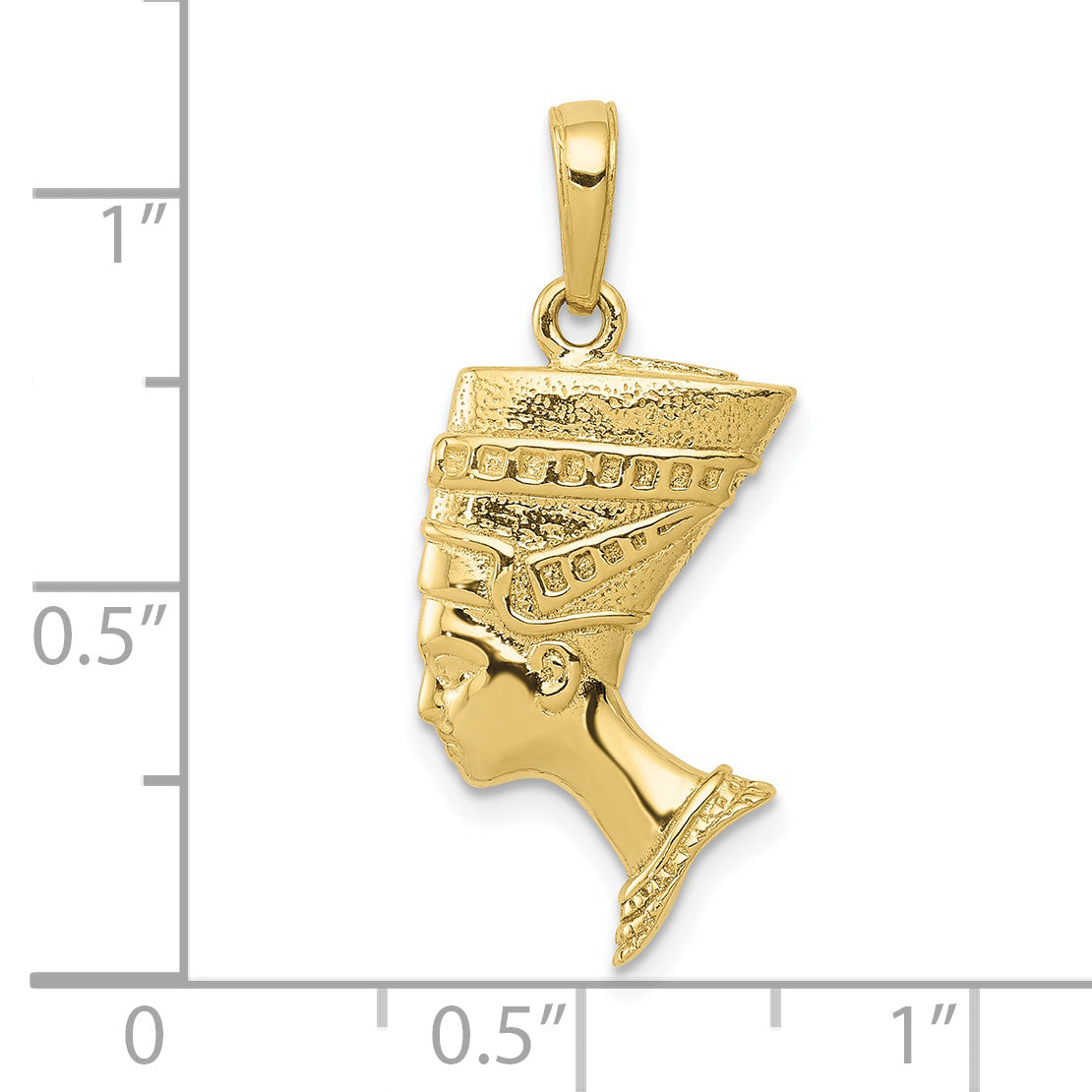 10K Yellow Gold 3-D Nefertiti Pendant