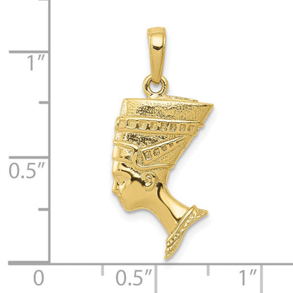 10K Yellow Gold 3-D Nefertiti Pendant