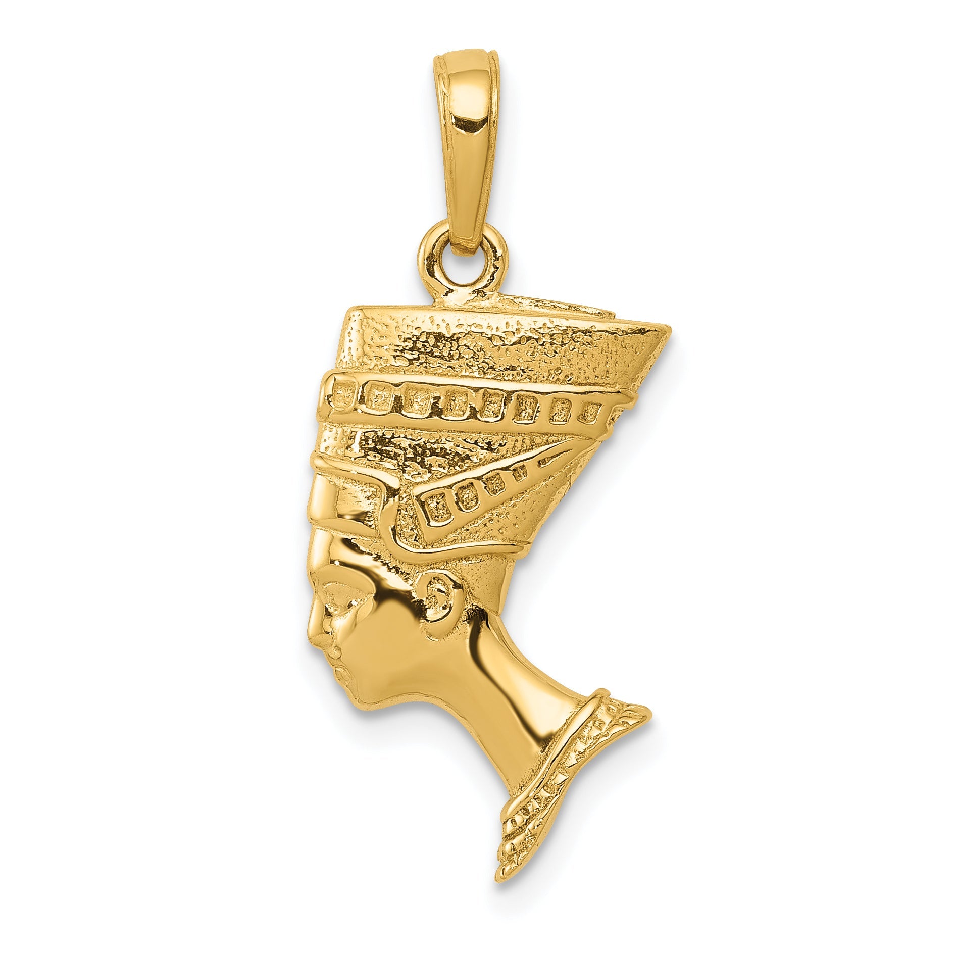 10K Yellow Gold 3-D Nefertiti Pendant