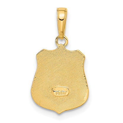 10K Yellow Gold Police Badge Pendant