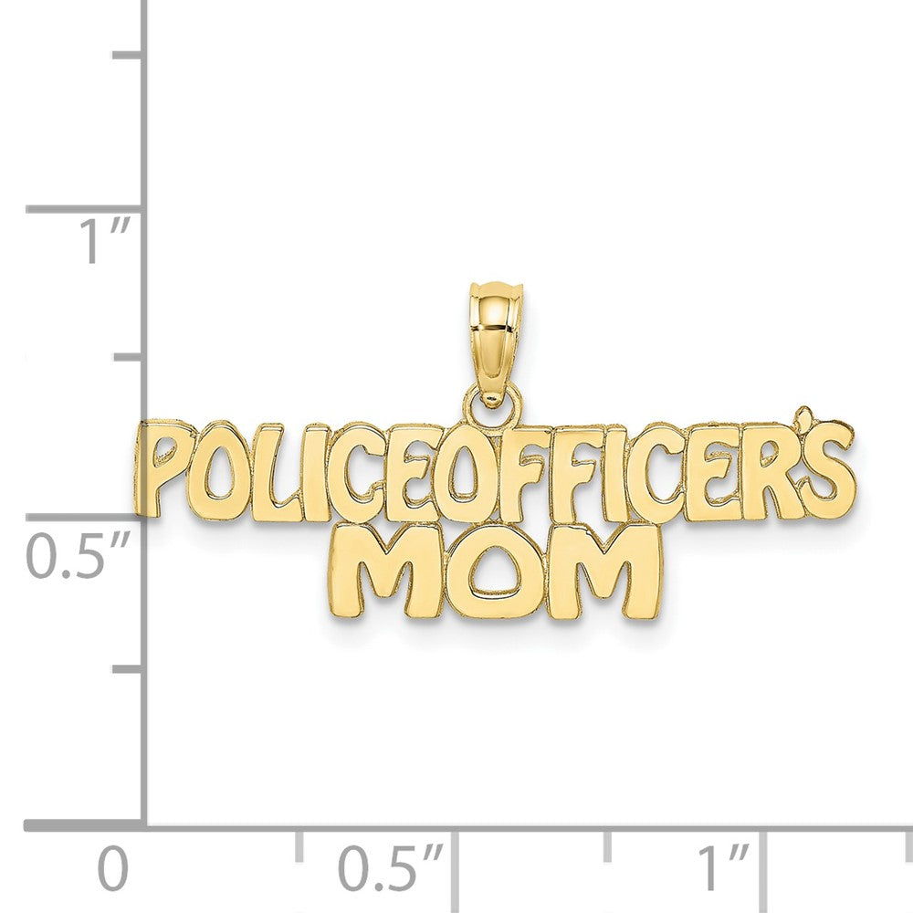 10K Yellow Gold Police Officer'S Mom Charm