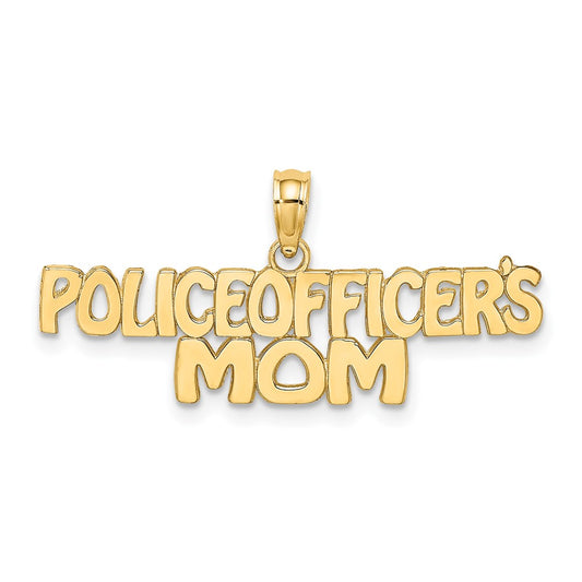 10K Yellow Gold Police Officer'S Mom Charm